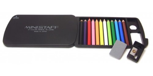 12 Mini Colored Pencils with Card