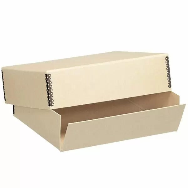 Drop Front Archival Box, Museum Storage Box, Tan