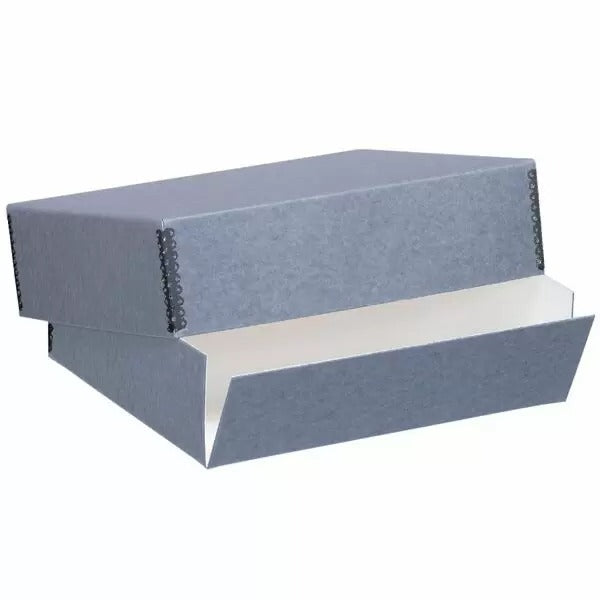 Drop Front Archival Boxes, Blue/Gray