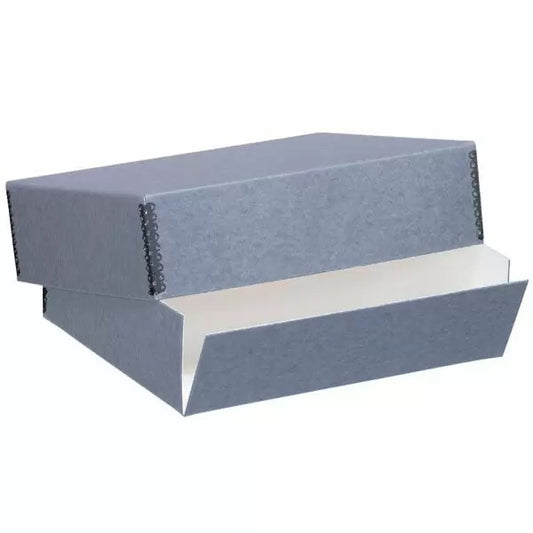 Drop Front Archival Boxes, Blue/Gray